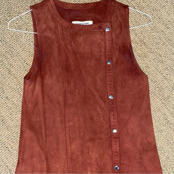 $695 ELIZABETH AND JAMES Stanton suede Leather Shift dress size 0 - Picture 5 of 15